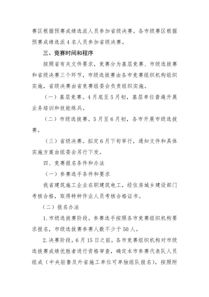 关于举办建筑电工职业技能大赛的通知