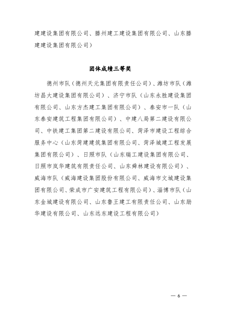 关于公布2023年山东省“技能兴鲁”职业技能大赛—建筑电工技能竞赛决赛成绩的通知