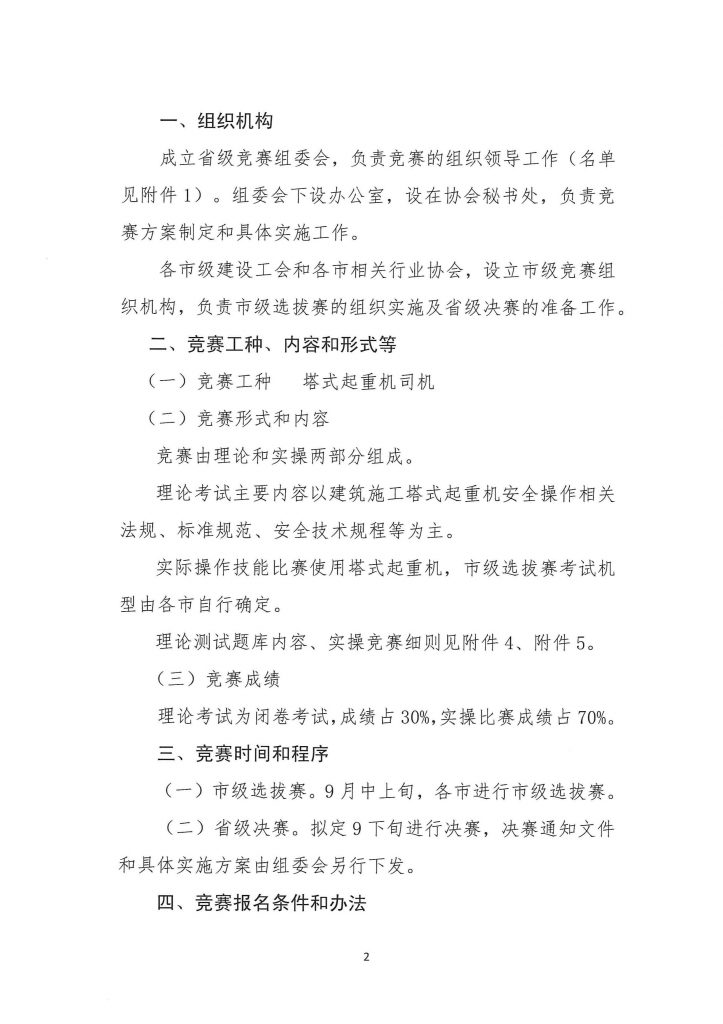 关于举办2023年全省工程建设行业吊装职业技能竞赛暨全国吊装职业技能竞赛山东选拔赛的通知